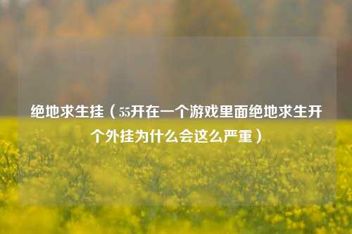 绝地求生挂（55开在一个游戏里面绝地求生开个外挂为什么会这么严重）