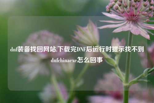 dnf装备找回网站,下载完DNF后运行时提示找不到dnfchinaexe怎么回事