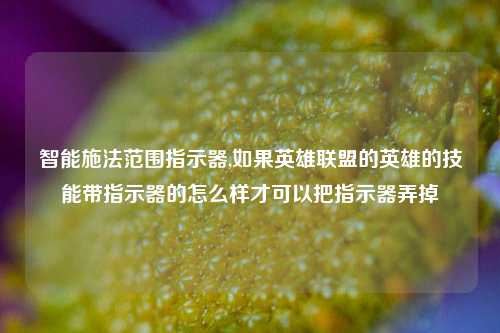 智能施法范围指示器,如果英雄联盟的英雄的技能带指示器的怎么样才可以把指示器弄掉