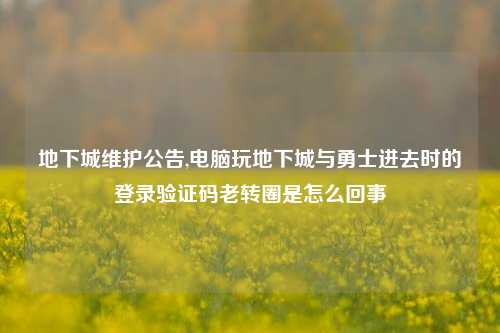地下城维护公告,电脑玩地下城与勇士进去时的登录验证码老转圈是怎么回事