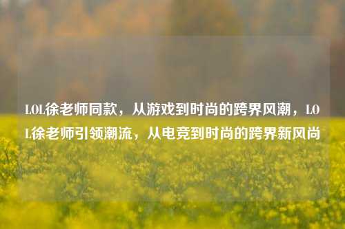 LOL徐老师同款，从游戏到时尚的跨界风潮，LOL徐老师引领潮流，从电竞到时尚的跨界新风尚