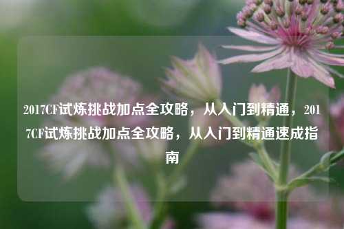 2017CF试炼挑战加点全攻略，从入门到精通，2017CF试炼挑战加点全攻略，从入门到精通速成指南