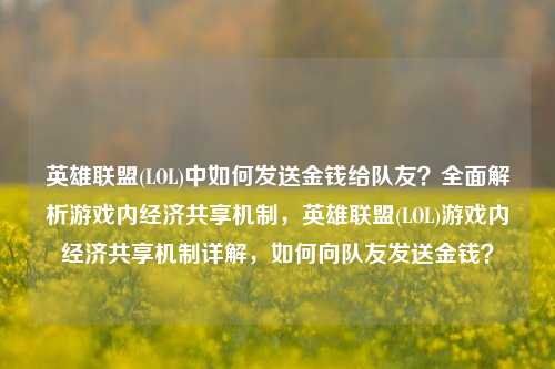 英雄联盟(LOL)中如何发送金钱给队友？全面解析游戏内经济共享机制，英雄联盟(LOL)游戏内经济共享机制详解，如何向队友发送金钱？