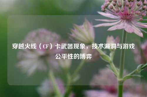 穿越火线（CF）卡武器现象，技术漏洞与游戏公平性的博弈