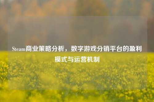 Steam商业策略分析，数字游戏分销平台的盈利模式与运营机制