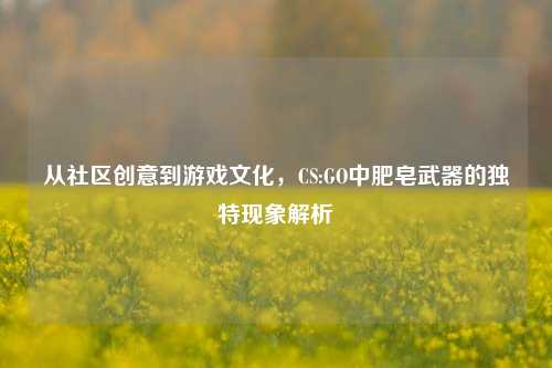 从社区创意到游戏文化，CS:GO中肥皂武器的独特现象解析
