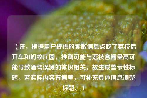 (注,根据用户提供的零散信息点吃了荔枝后开车和蚂蚁庄园,推测可能与荔枝含糖量高可能导致酒驾误测的常识相关,故生成警示性标题。若实际内容有偏差,可补充具体信息调整标题。)