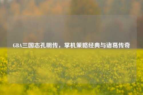 GBA三国志孔明传，掌机策略经典与诸葛传奇