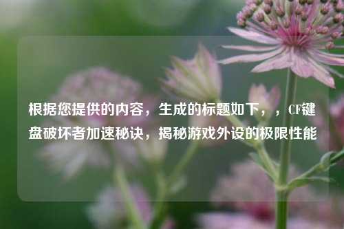 根据您提供的内容，生成的标题如下，，CF键盘破坏者加速秘诀，揭秘游戏外设的极限性能