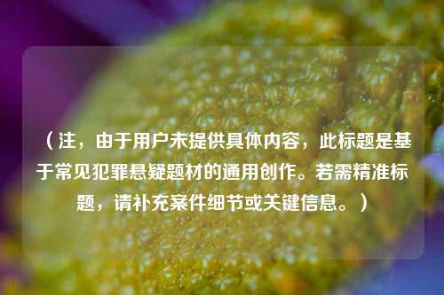 （注，由于用户未提供具体内容，此标题是基于常见犯罪悬疑题材的通用创作。若需精准标题，请补充案件细节或关键信息。）
