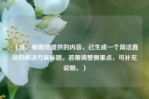 (注,根据您提供的内容,已生成一个简洁直接的解决方案标题。若需调整侧重点,可补充说明。)