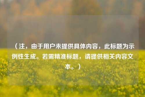 （注，由于用户未提供具体内容，此标题为示例性生成。若需精准标题，请提供相关内容文本。）