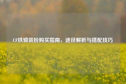 CF铁骑装扮购买指南，途径解析与搭配技巧