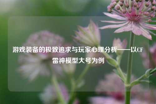 游戏装备的极致追求与玩家心理分析——以CF雷神模型大号为例