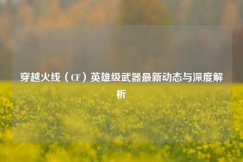 穿越火线（CF）英雄级武器最新动态与深度解析