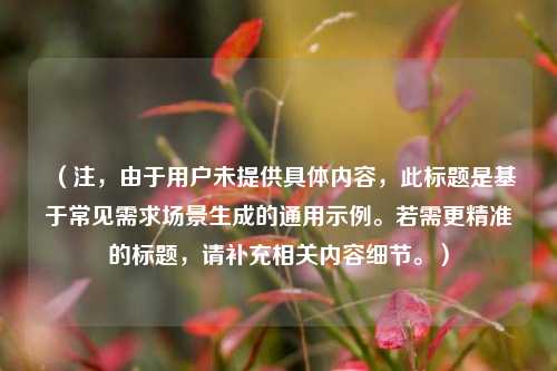 (注,由于用户未提供具体内容,此标题是基于常见需求场景生成的通用示例。若需更精准的标题,请补充相关内容细节。)