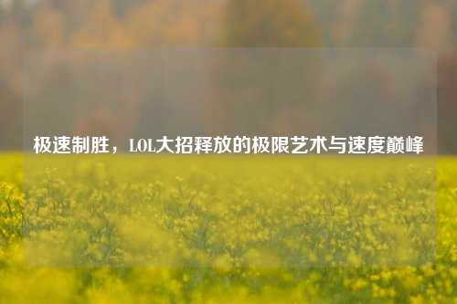 极速制胜，LOL大招释放的极限艺术与速度巅峰
