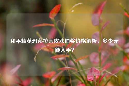 和平精英玛莎拉蒂皮肤抽奖价格解析,多少元能入手?